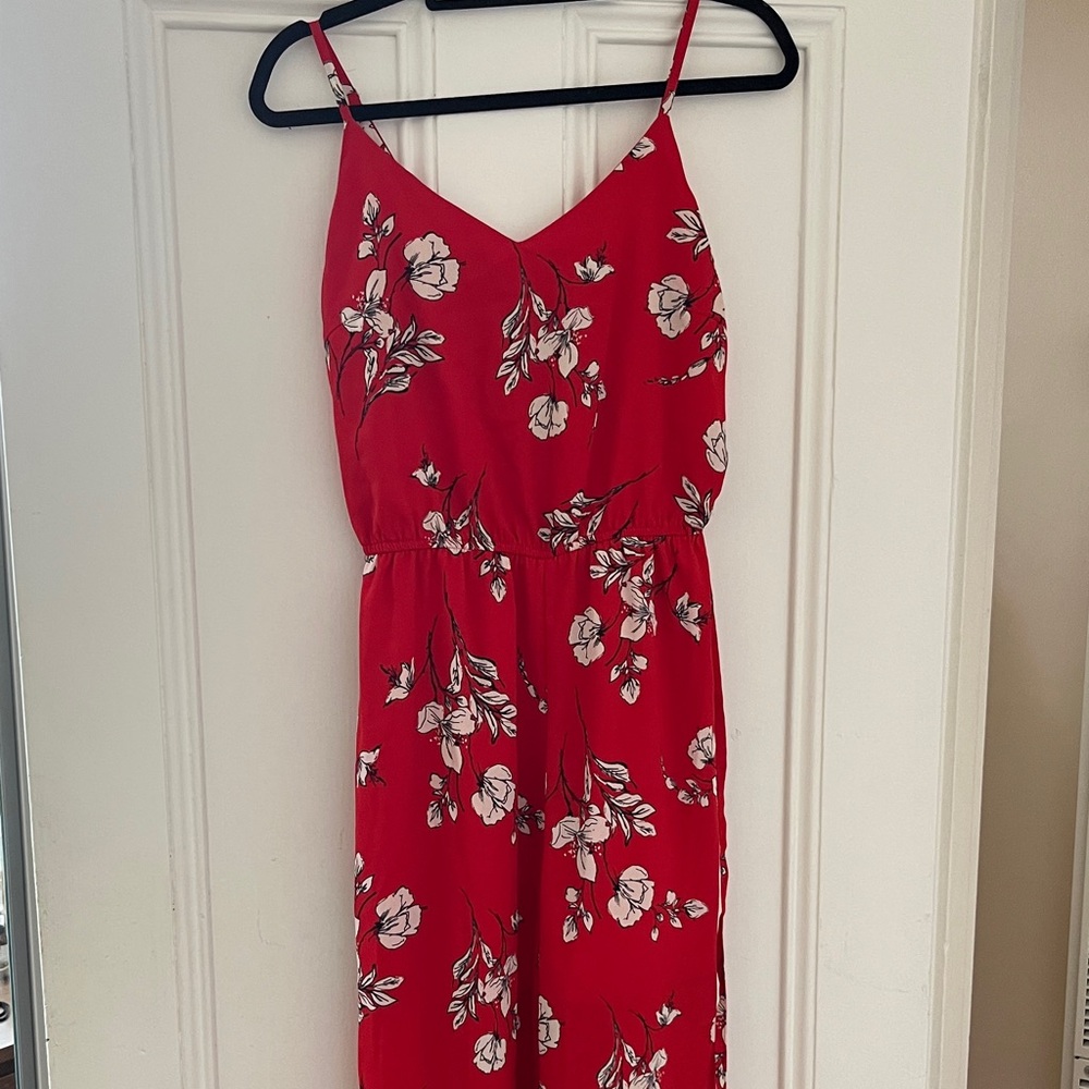 Red Floral Jumpsuit